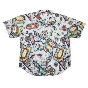 VTG RARE Graphic Maine Nautical Map Shirt L'Ocean Occidental USA 20W Novelty